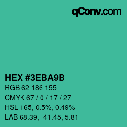 Color code: HEX #3EBA9B | qconv.com