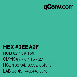 Color code: HEX #3EBA9F | qconv.com