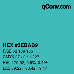 カラーコード: HEX #3EBAB9 | qconv.com
