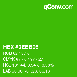 Color code: HEX #3EBB06 | qconv.com