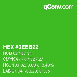 Color code: HEX #3EBB22 | qconv.com