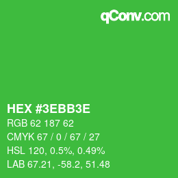 Código de color: HEX #3EBB3E | qconv.com