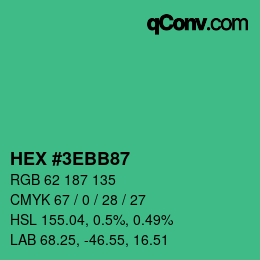 Color code: HEX #3EBB87 | qconv.com