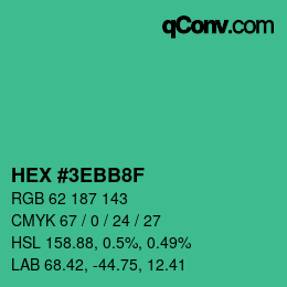 Color code: HEX #3EBB8F | qconv.com