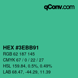 Color code: HEX #3EBB91 | qconv.com