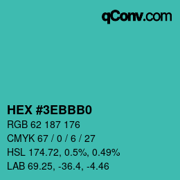 Color code: HEX #3EBBB0 | qconv.com
