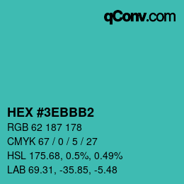 Color code: HEX #3EBBB2 | qconv.com