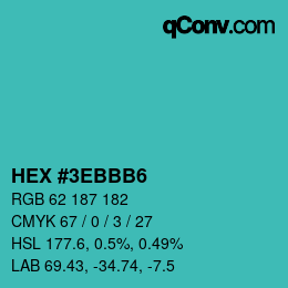 Color code: HEX #3EBBB6 | qconv.com