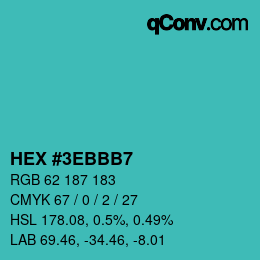 Color code: HEX #3EBBB7 | qconv.com