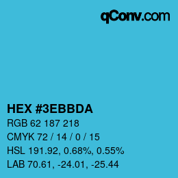 Farbcode: HEX #3EBBDA | qconv.com