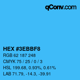 Color code: HEX #3EBBF8 | qconv.com