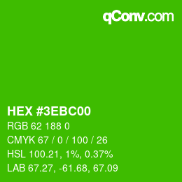 Color code: HEX #3EBC00 | qconv.com