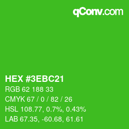 Color code: HEX #3EBC21 | qconv.com
