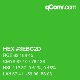 Color code: HEX #3EBC2D | qconv.com