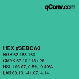Color code: HEX #3EBCA0 | qconv.com