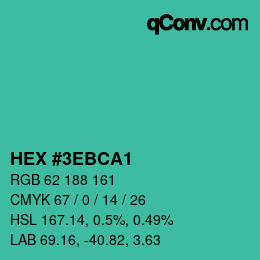 Color code: HEX #3EBCA1 | qconv.com