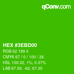 Color code: HEX #3EBD00 | qconv.com