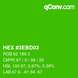 Color code: HEX #3EBD03 | qconv.com