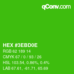 カラーコード: HEX #3EBD0E | qconv.com