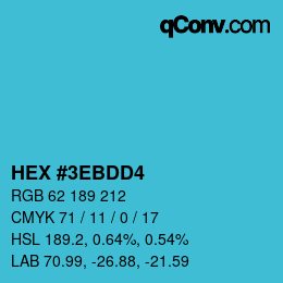 Color code: HEX #3EBDD4 | qconv.com