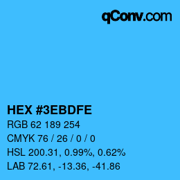 Color code: HEX #3EBDFE | qconv.com
