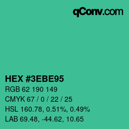 Color code: HEX #3EBE95 | qconv.com
