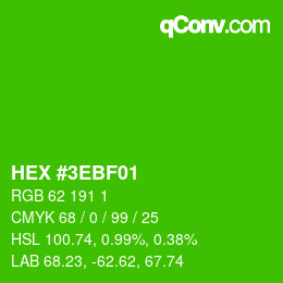 Color code: HEX #3EBF01 | qconv.com