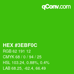 Color code: HEX #3EBF0C | qconv.com