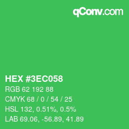 Color code: HEX #3EC058 | qconv.com