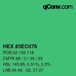 Color code: HEX #3EC076 | qconv.com