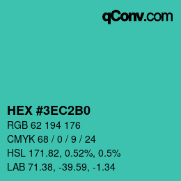 カラーコード: HEX #3EC2B0 | qconv.com