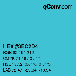 カラーコード: HEX #3EC2D4 | qconv.com
