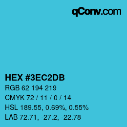 Color code: HEX #3EC2DB | qconv.com