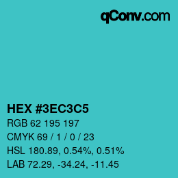 Color code: HEX #3EC3C5 | qconv.com
