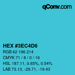 カラーコード: HEX #3EC4D6 | qconv.com