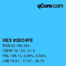 Código de color: HEX #3EC4FE | qconv.com