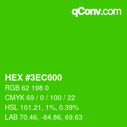 Farbcode: HEX #3EC600 | qconv.com