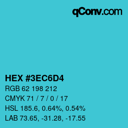 Color code: HEX #3EC6D4 | qconv.com