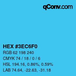 Color code: HEX #3EC6F0 | qconv.com