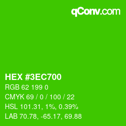 颜色代码: HEX #3EC700 | qconv.com