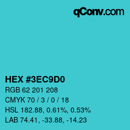 Color code: HEX #3EC9D0 | qconv.com