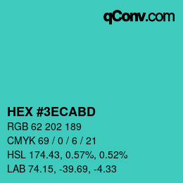 カラーコード: HEX #3ECABD | qconv.com
