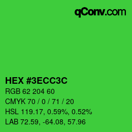 Color code: HEX #3ECC3C | qconv.com