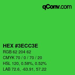 Color code: HEX #3ECC3E | qconv.com