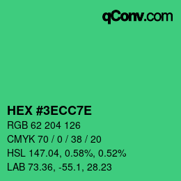 Color code: HEX #3ECC7E | qconv.com
