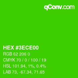 Color code: HEX #3ECE00 | qconv.com
