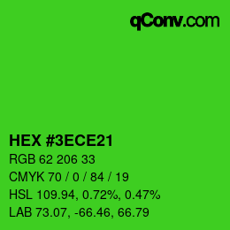 Color code: HEX #3ECE21 | qconv.com