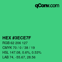 Color code: HEX #3ECE7F | qconv.com