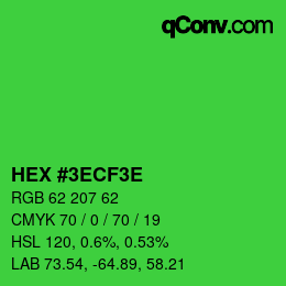 Color code: HEX #3ECF3E | qconv.com