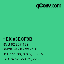 Color code: HEX #3ECF8B | qconv.com